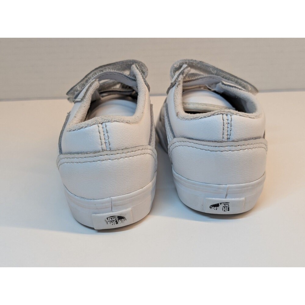 White Unisex Old Skool Classic Low Top Sneakers Toddler Size 8.5 - Picture 5 of 9